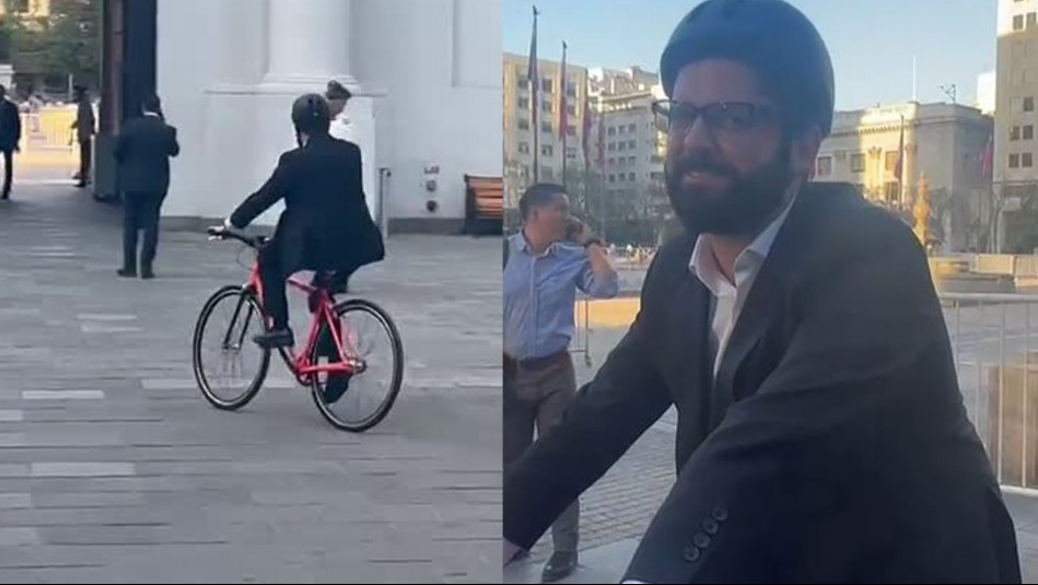 [VIDEO] Presidente Boric Se Retira De La Moneda En Bicicleta